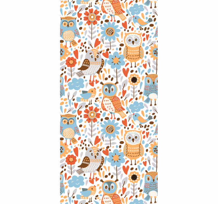 Blind kids colorful owls with flowers pattern - TenStickers