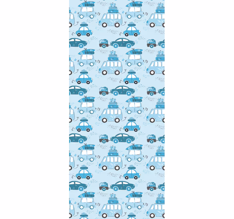 Blind kids blue city vehicles in nordic style - TenStickers