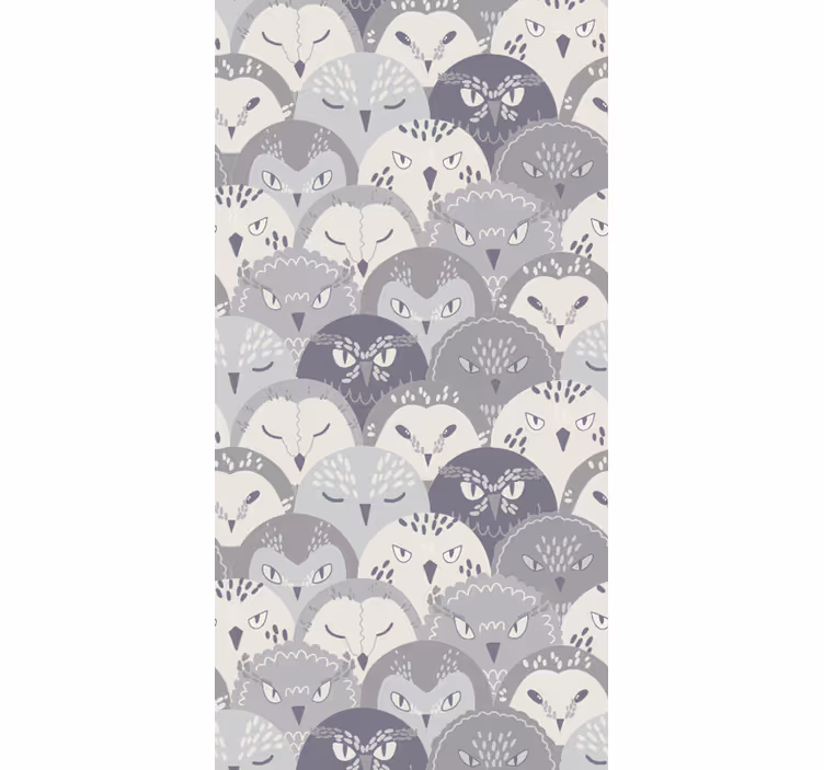 Blind kids gray owl on creepers nordic style - TenStickers