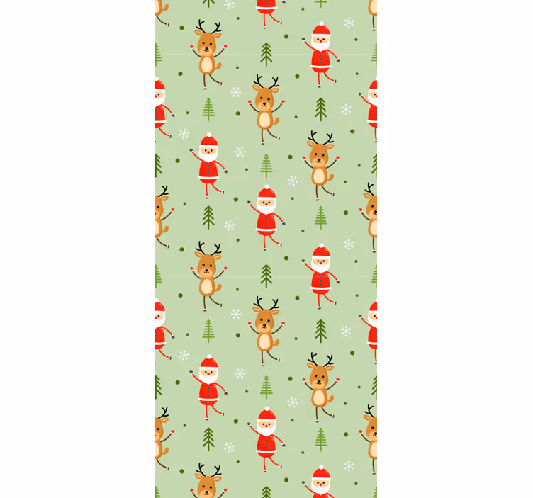 Blind kids with santa claus and one of his reindeer - TenStickers