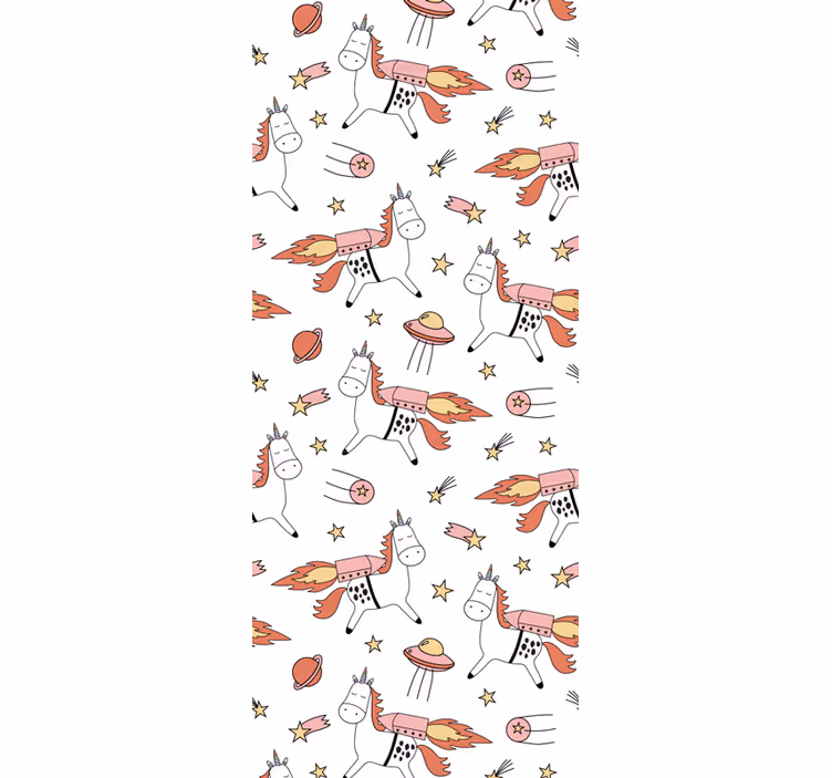 Blind kids unicorn pattern with space symbols - TenStickers