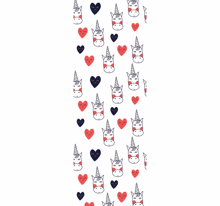 Blind kids unicorn pattern with hearts - TenStickers