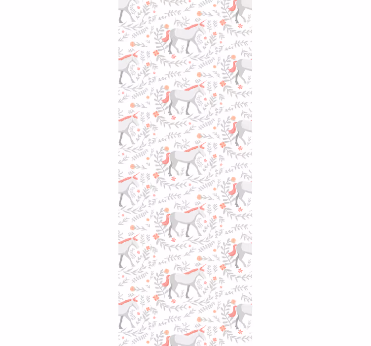 Blind kids unicorn pattern with leaves - TenStickers