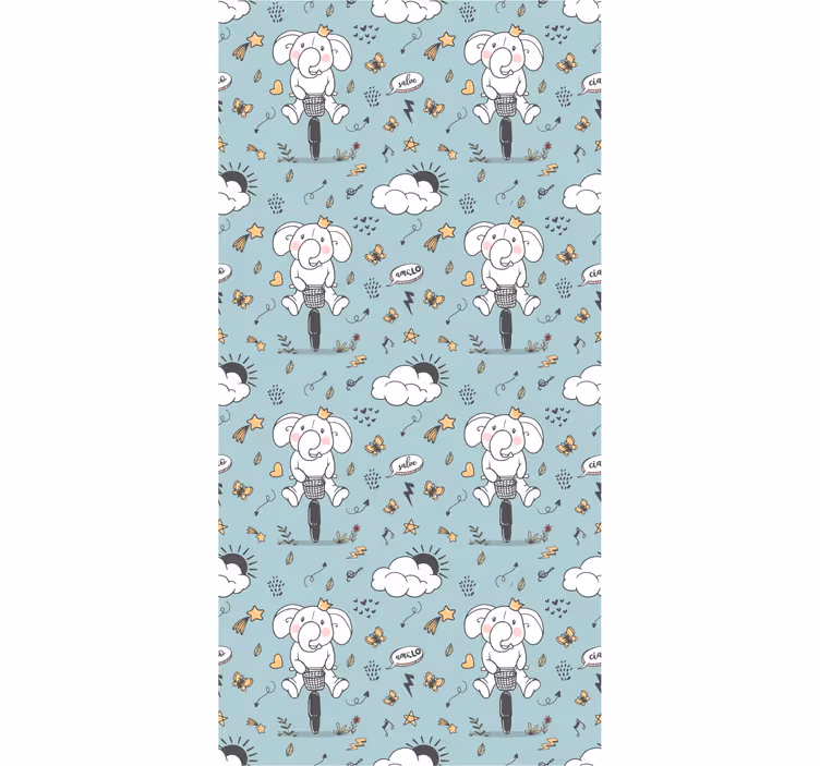 Blind kids waving elephants - TenStickers