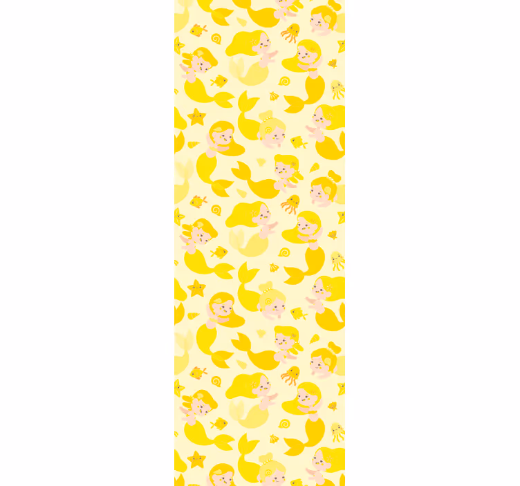 Blind kids yellow smiling mermaid child - TenStickers