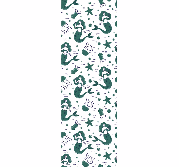 Blind kids green mermaids - TenStickers