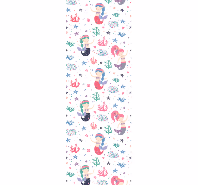 Blind kids mermaid girl with ponytails - TenStickers