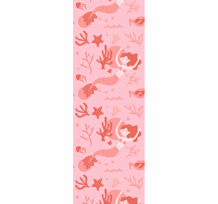 Blind kids mermaid pink waving and smiling - TenStickers