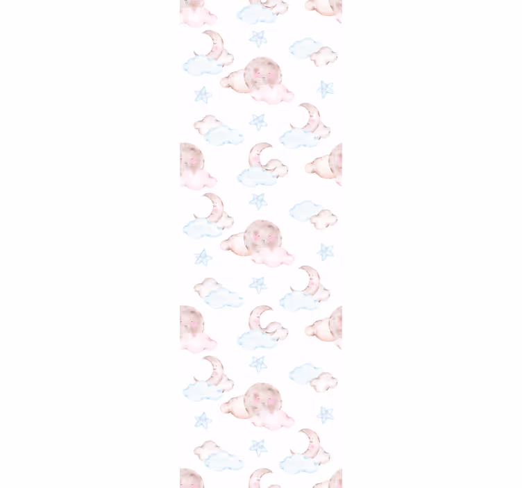 Blind kids watercolour infant moon - TenStickers