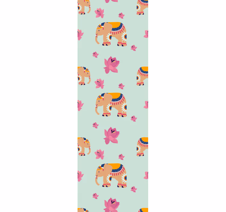 Blind kids indian peach elephants - TenStickers