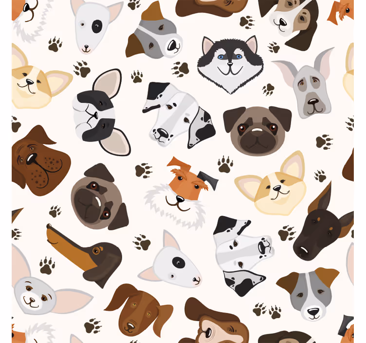 Blind kids cute mixed puppy and dog pattern - TenStickers