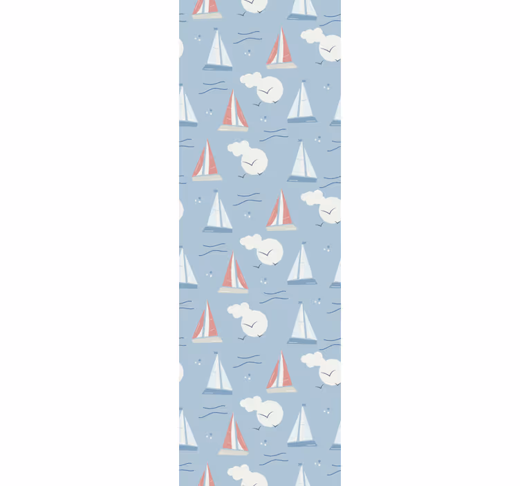 Blind kids sailboat pattern on the clouds - TenStickers