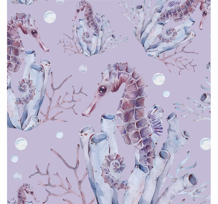 Blind kids watercolor seahorse - TenStickers