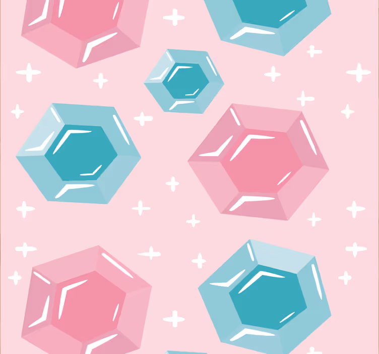 Blind kids geometric jewel-toned gems - TenStickers