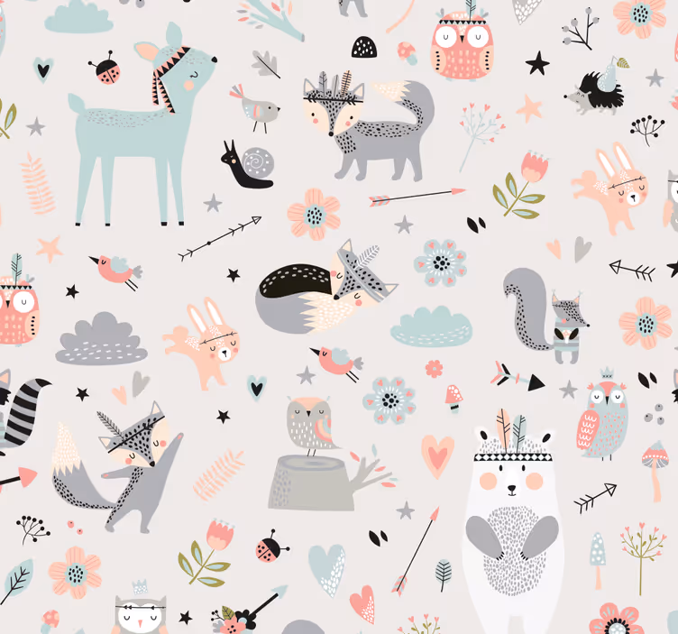 Blind kids nordic style pink forest - TenStickers