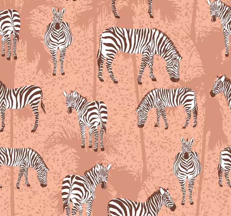 Blind kids zebra and palms brown - TenStickers