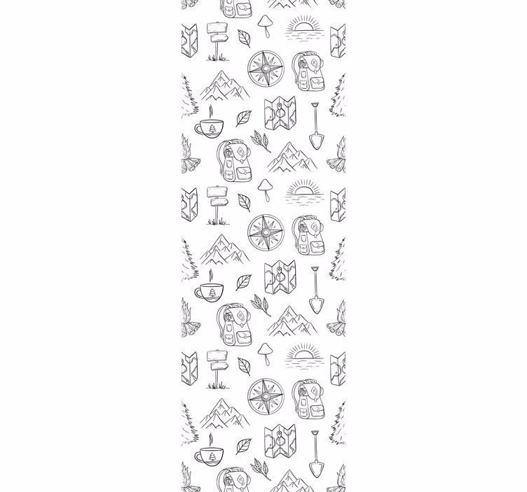 Blind kids hand-drawn compass mountain gear - TenStickers