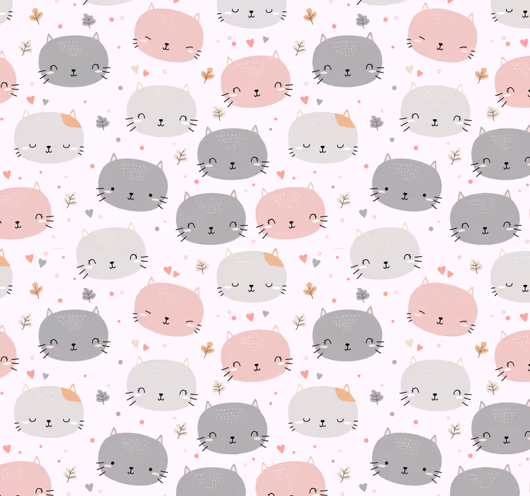 Blind kids cute grey and pink kittens - TenStickers