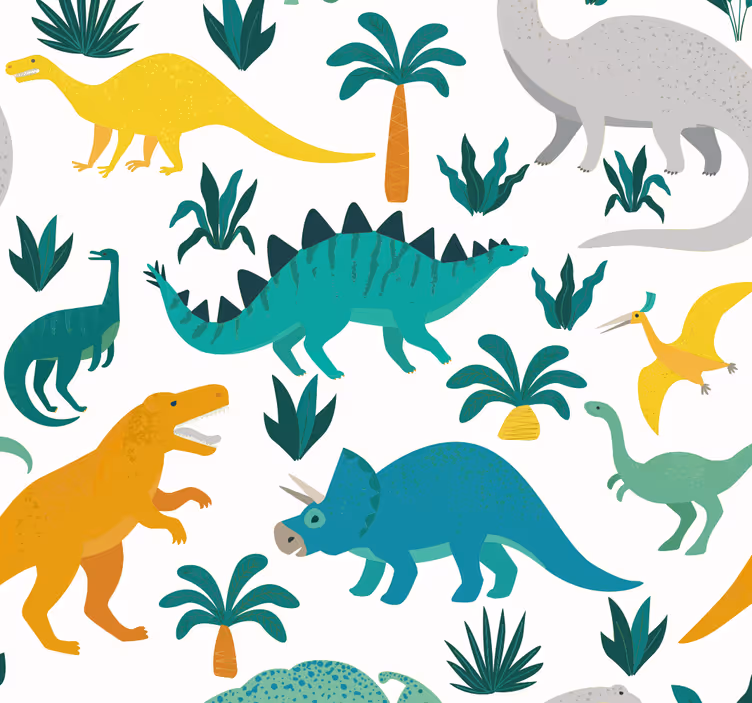 Blind kids dinosaurs among trees - TenStickers
