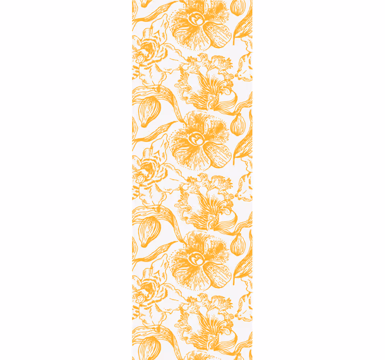Blind office yellow orchid flower pattern - TenStickers