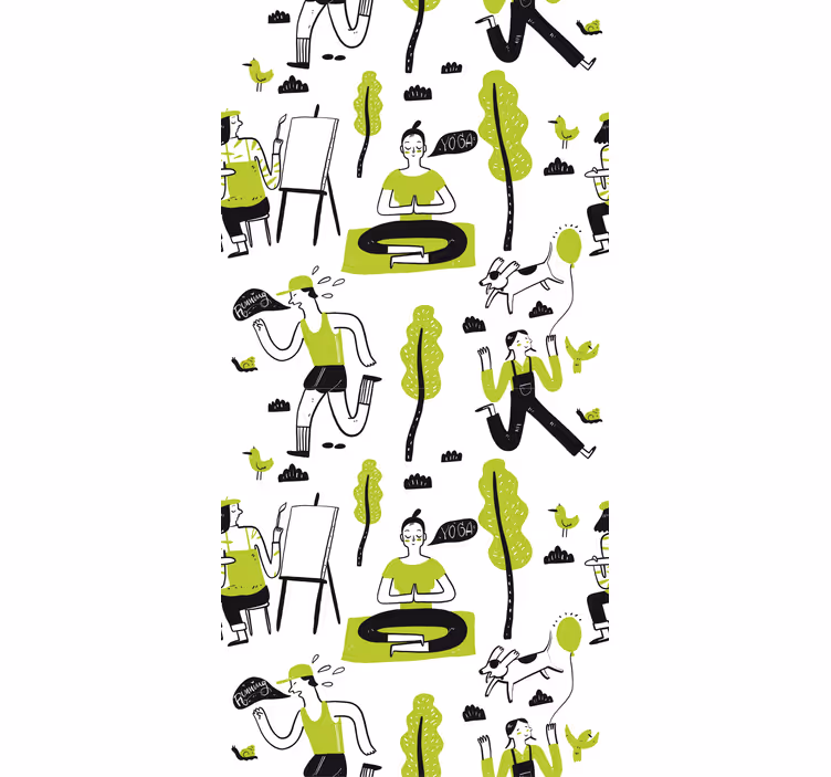 Blind office healthy lifestyle doodle set - TenStickers