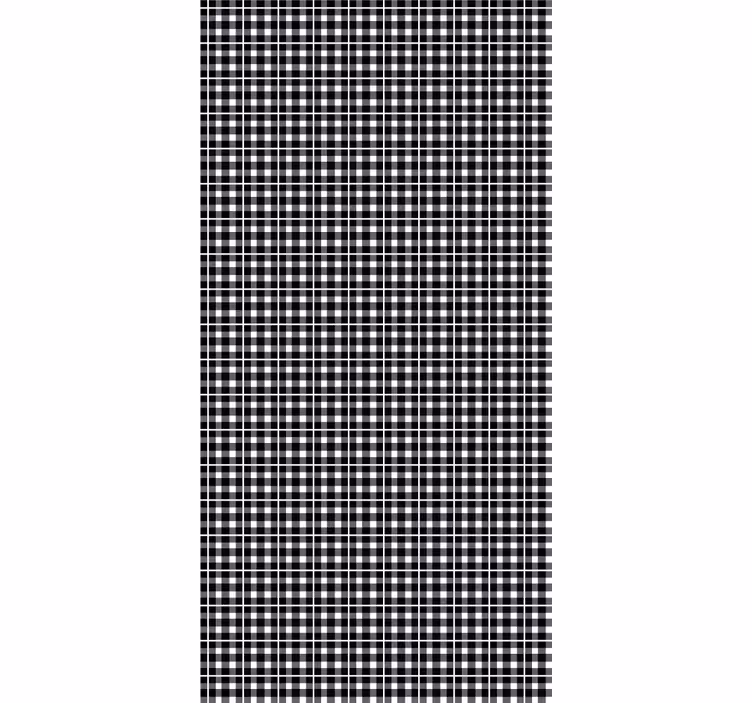 Blind office black and white gingham pattern - TenStickers