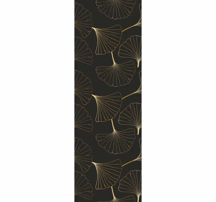 Blind office ginkgo leaves charcoal gold - TenStickers