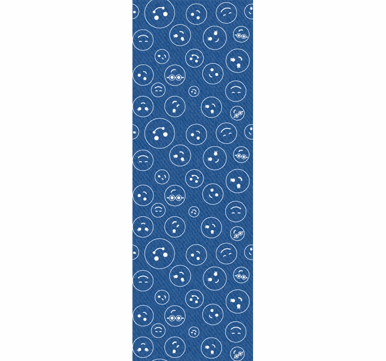 Teenage blind navy blue smiley faces - TenStickers