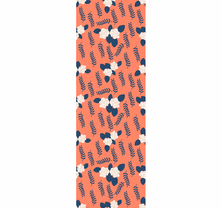 Teenage blind orange rose illustration pattern - TenStickers