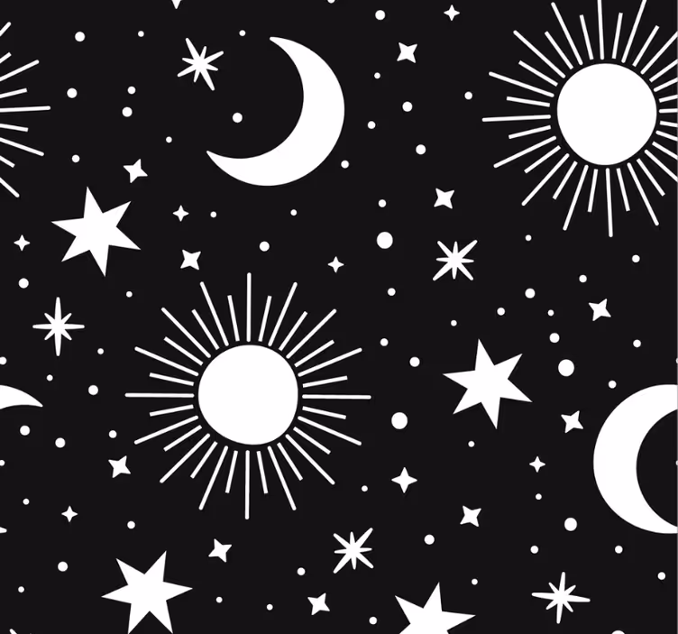 Teenage blind with white stars and moons - TenStickers