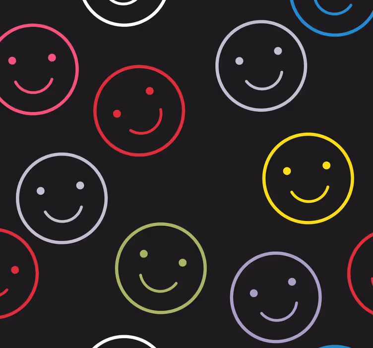 Teenage blind with vibrant smiley faces - TenStickers