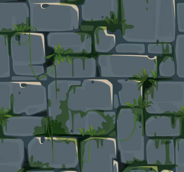 Teenage blind green brick leafy accent - TenStickers