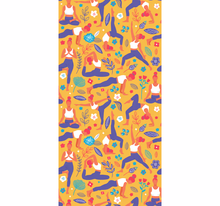 Modern blind hand-drawn yoga doodle design - TenStickers