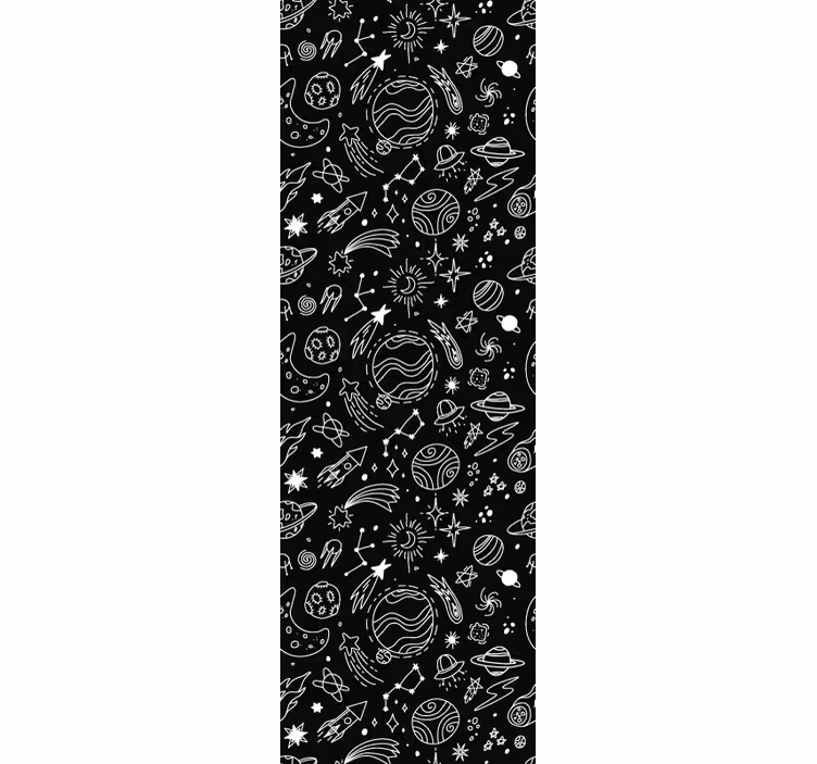 Modern blind with black and white cosmic art - TenStickers