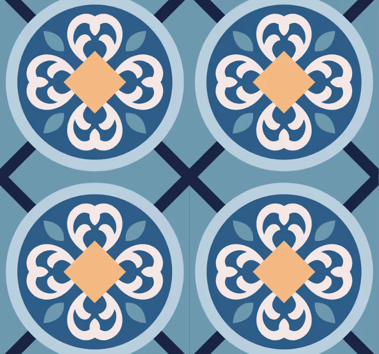 Modern blind sea-blue portuguese tile design - TenStickers