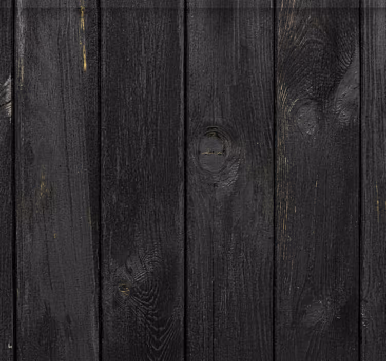 Pattern roller blind burnt ebony wood planks - TenStickers