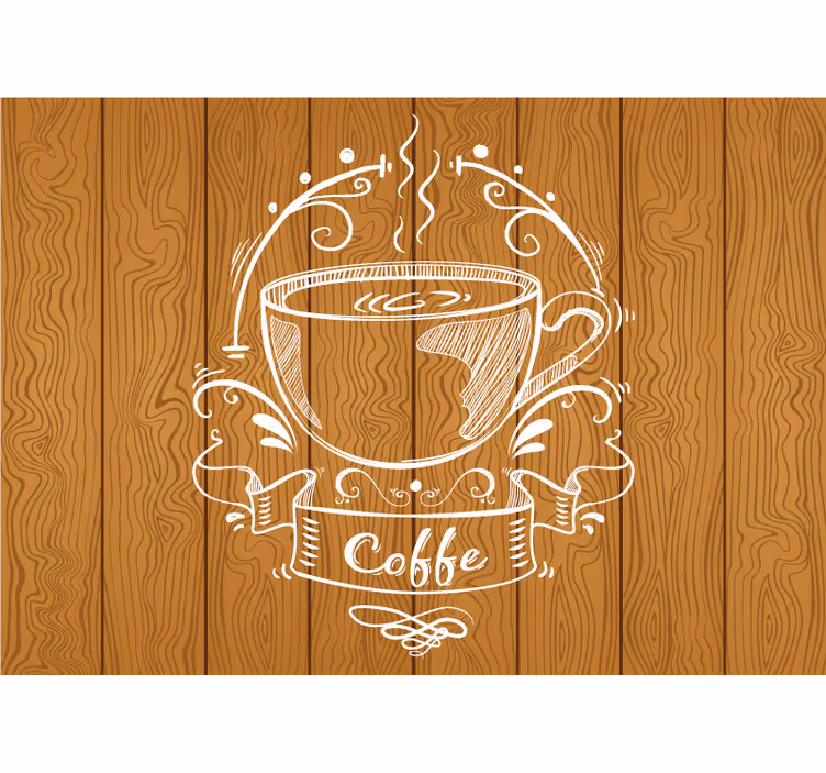 Blinds in a kitchen coffee wooden panels - TenStickers
