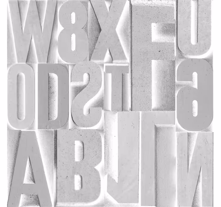 Blind grey 3d grey letters - TenStickers