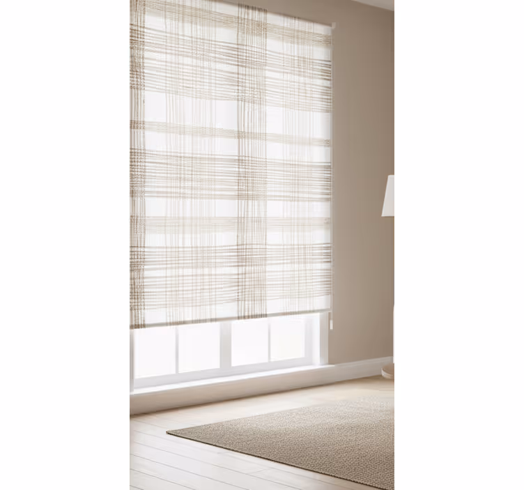 Roller blind beige with thin beige jute pattern - TenStickers