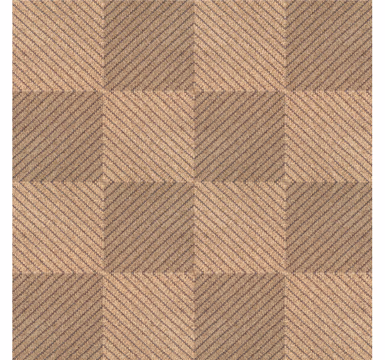 Roller blind beige jute squares brown design - TenStickers