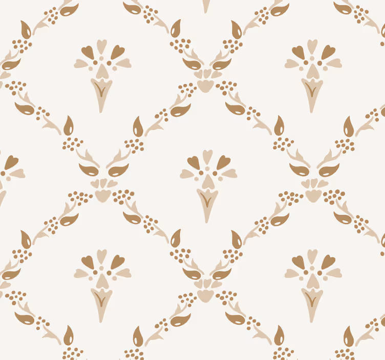 Roller blind beige with hexagonal floral design - TenStickers