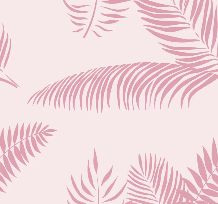 Roller blind pink with large palm leaves - TenStickers