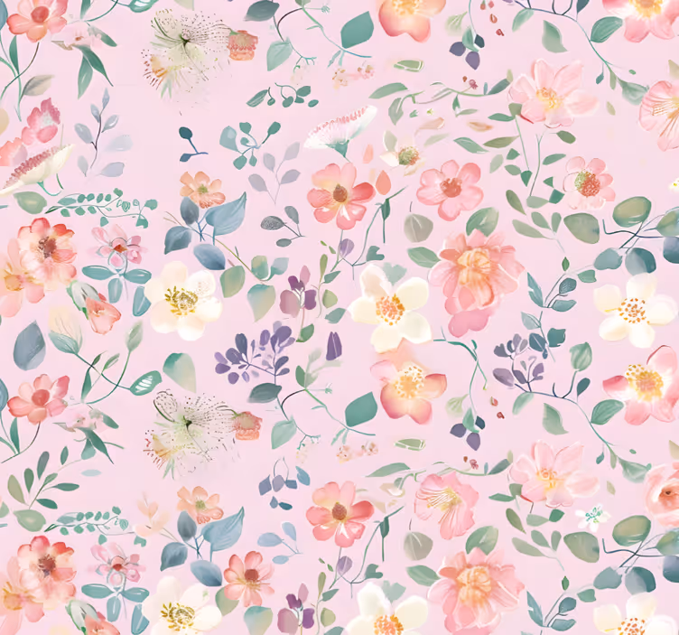 Roller blind pink spring bloom - TenStickers