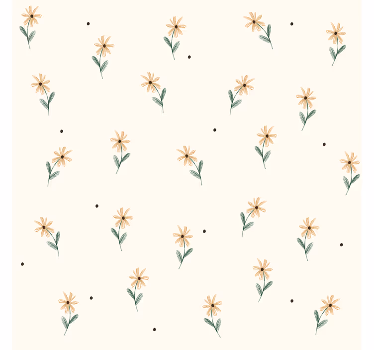 Roller blind pink with yellow daisies design - TenStickers