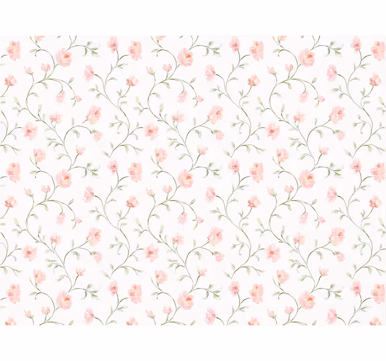 Roller blind pink with botanical pink flower design - TenStickers