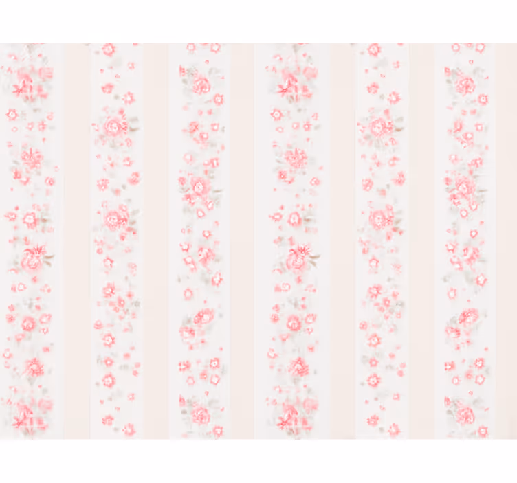 Roller blind pink with retro floral stripes - TenStickers