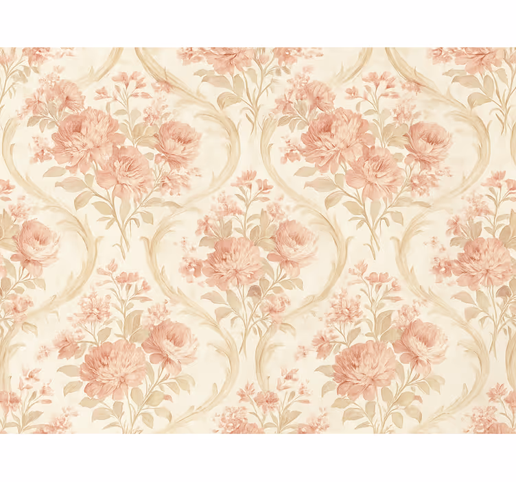 Roller blind pink vintage light washed floral design - TenStickers