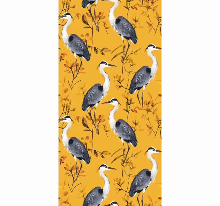 Yellow roller blind herons design - TenStickers