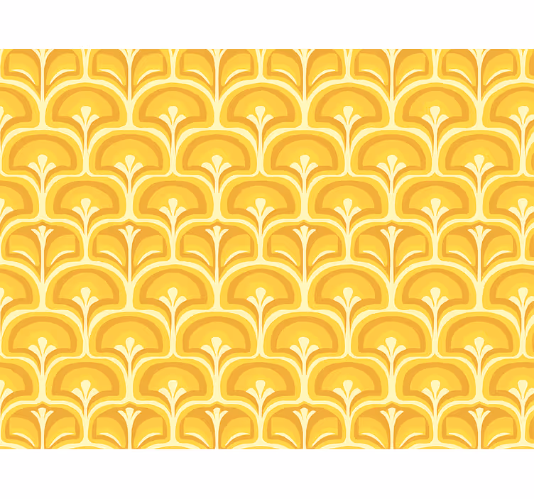Yellow roller blind retro 70s yellow patterns - TenStickers