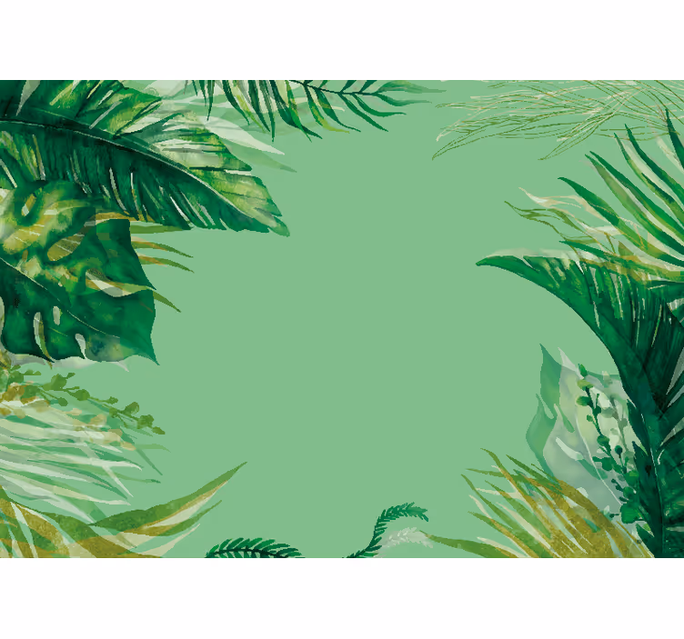 Blinds in a kitchen hand painted banana leaves - TenStickers